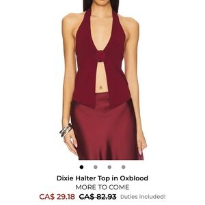 REVOLVE Dixie Halter Top in Oxblood